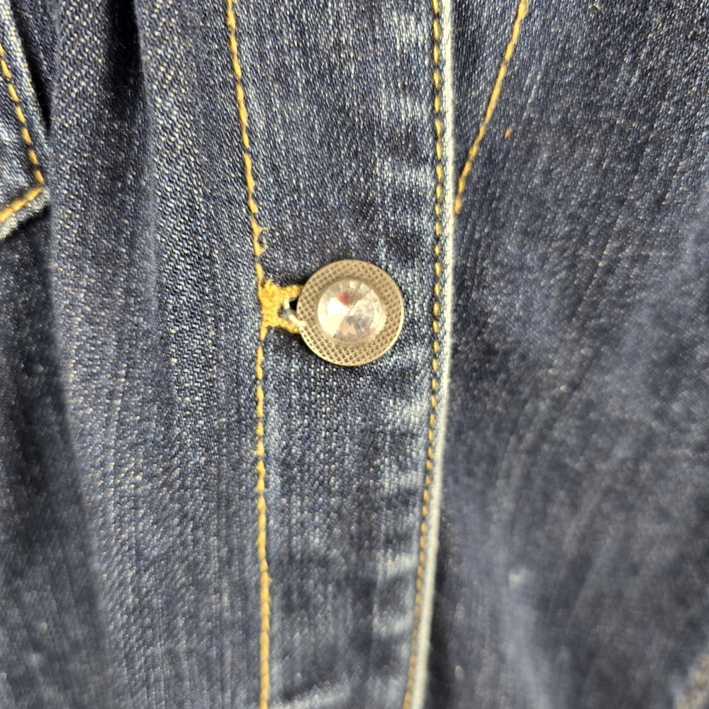 Chicos Denim Jacket with Rhinestone Button Details Size 3 (XL) - Picture 4 of 13